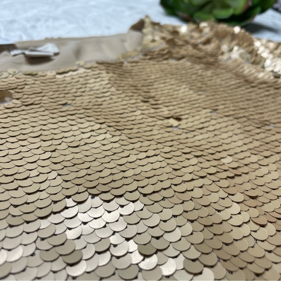 J. Crew Factory Matte Gold Full Sequin Short Sleeve T-Shirt Top Blouse NWT XXS - Picture 4 of 11